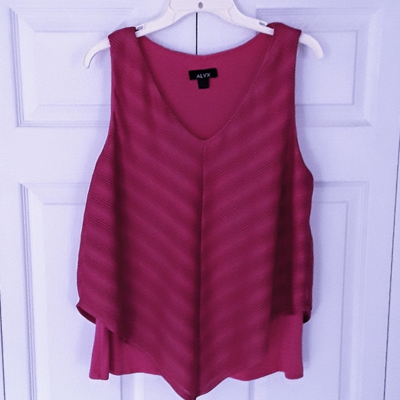 Alyx Women's Dark Fuchsia Dressy Tank Top - Picture 2 of 4